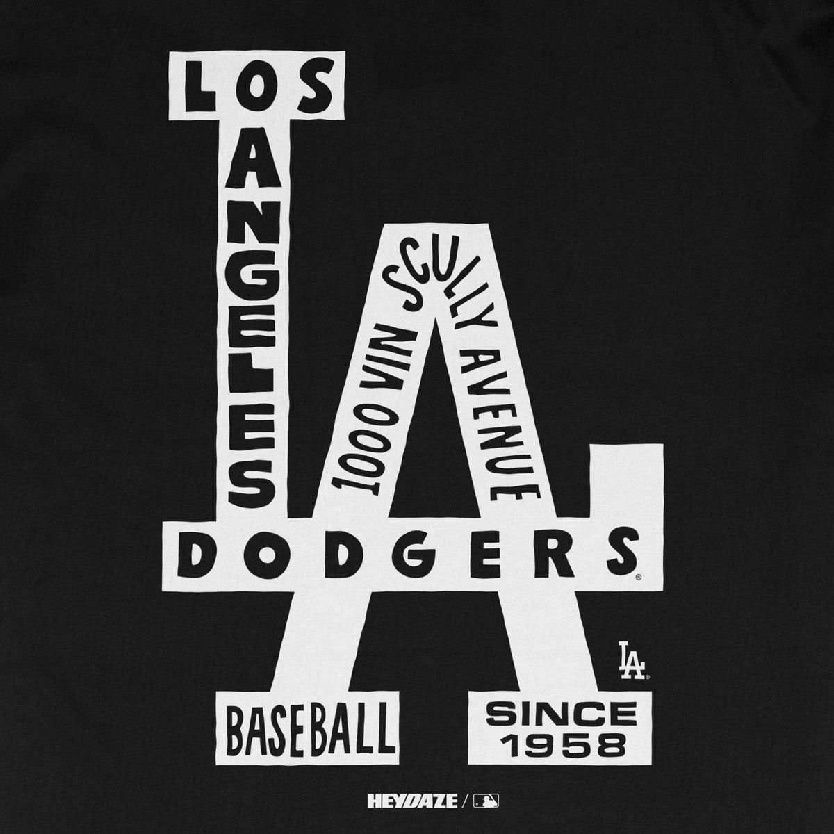 Los Angeles Dodgers - Word Map Tee - Black